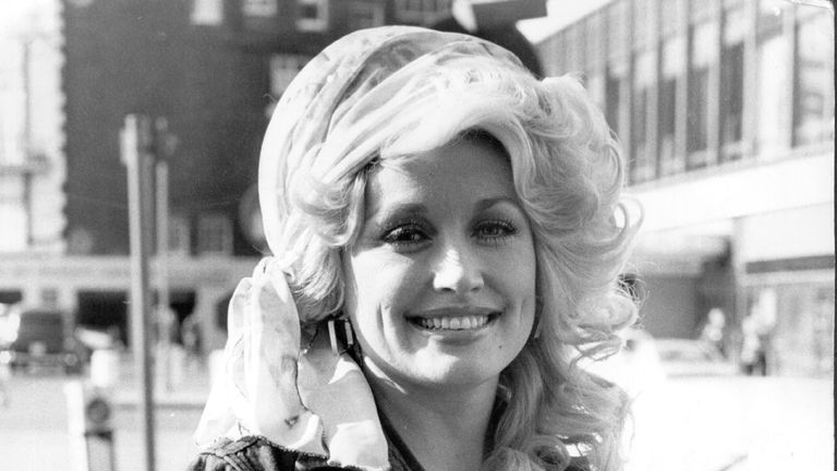 Dolly Parton photographed in London as part of a 1977 tour