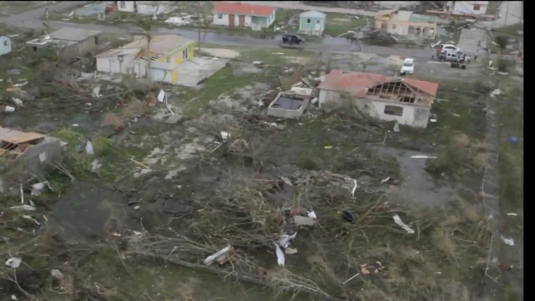 Aerials show the extent of the destruction on Barbuda