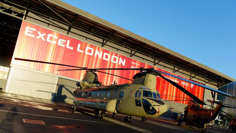 Rotary craft on display at DSEI. Pic: DSEI
