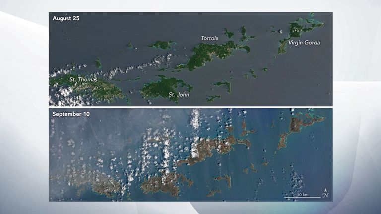 The destruction of Hurricane Irma. Pic: NASA