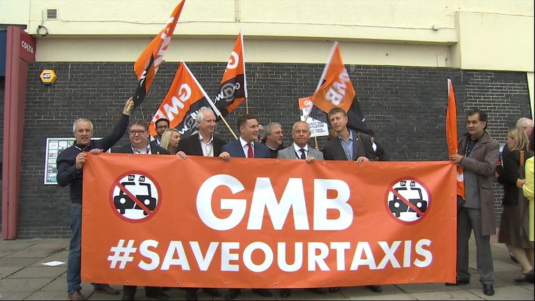 GMB protest against Uber in Brighton