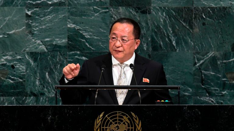 North Korea's Foreign Minister spoke at the UN on Saturday