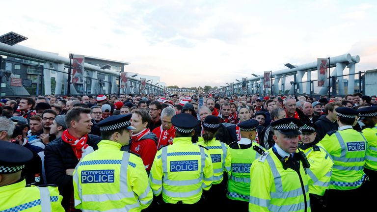 More than 20,000 German fans turned up for the game -
 despite Colgne being allocated just 2,900 seats