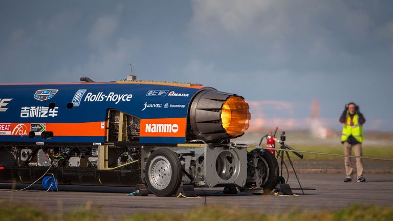 The car&#39;s Rolls-Royce EJ200 jet engine is from a Eurofighter Typhoon