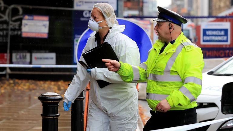 Roads have been closed as an investigation into the brawl takes place