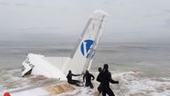 What is left of the tail section of the Antonov chartered plane