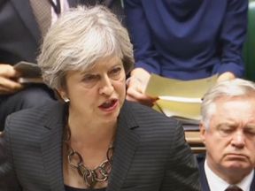 Prime Minister Theresa May makes a statement to MPs in the House of Commons, London, on last week&#39;s European Council summit. PRESS ASSOCIATION Photo. Picture date: Monday October 23, 2017. See PA story POLITICS Brexit. Photo credit should read: PA Wire