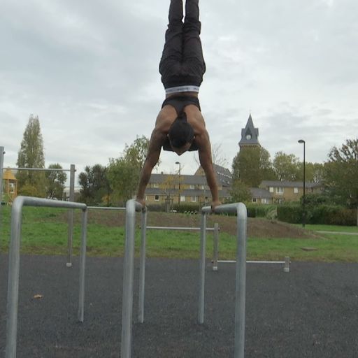 London outdoor gym made from melted-down knives