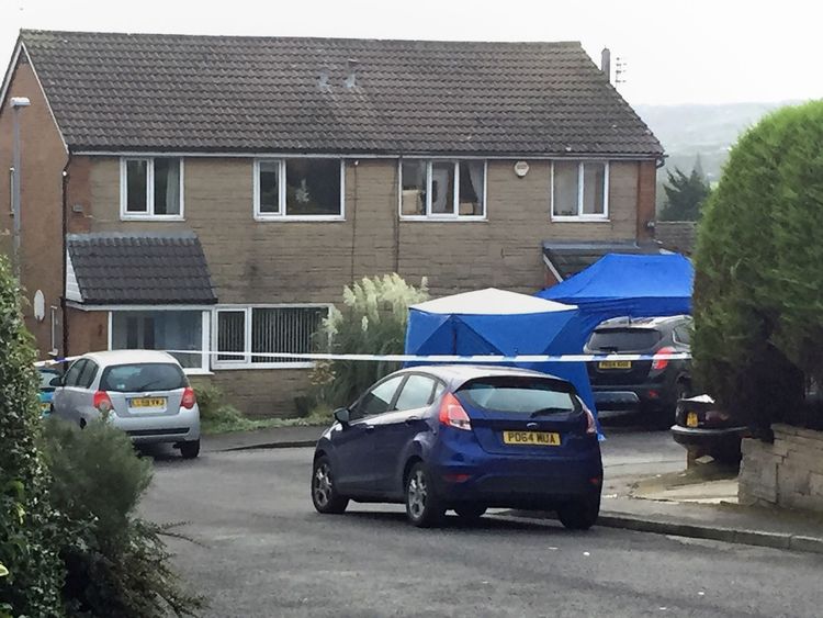 The scene in Barnard Close, Accrington, after a 14-year-old boy was arrested