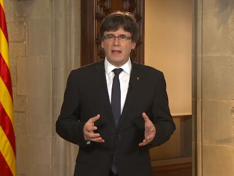 Catalan&#39;s leader said his government will carry out the &#39;will of the people&#39;