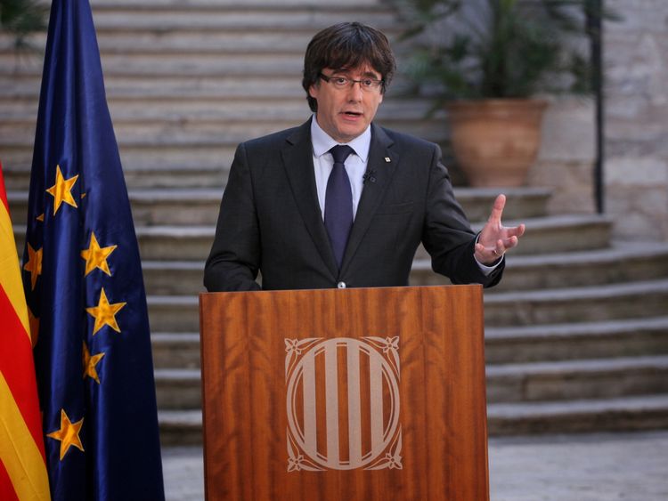 Sacked Catalan President Carles Puigdemont 