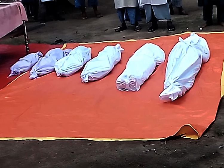 The children&#39;s bodies laid out