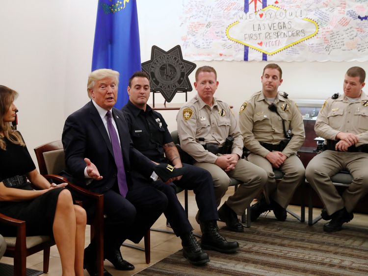 The President and First Lady meet first responders in Las Vegas