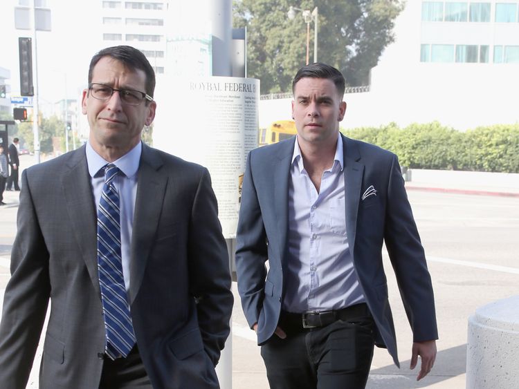 Mark Salling arrives for a court appearance in Los Angeles in June