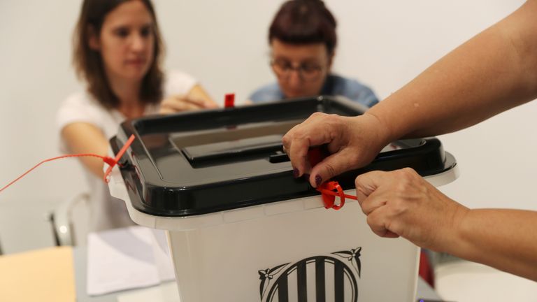 The ballot boxes were brought into polling stations on Sunday morning