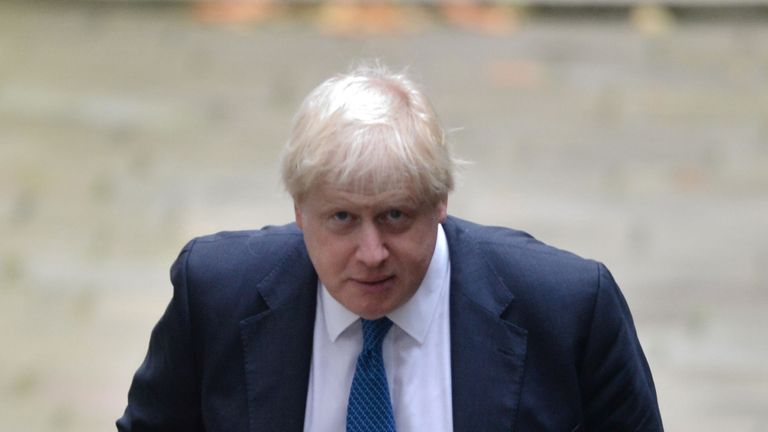 Foreign Secretary Boris Johnson arriving in Downing Street for Cabinet meeting