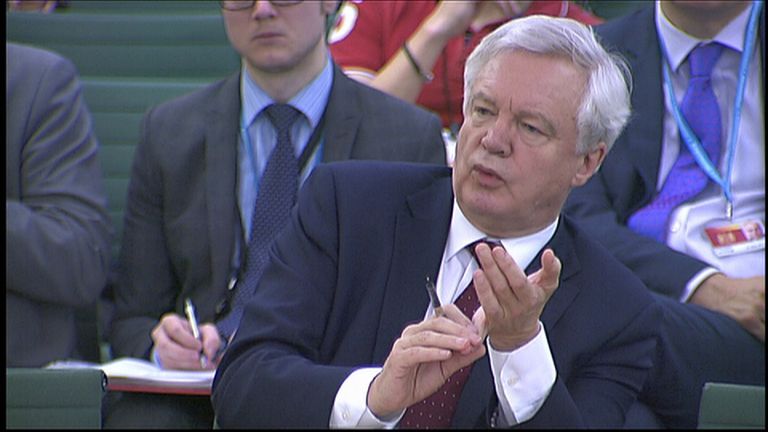 Brexit Secretary David Davis address committee exiting the EU