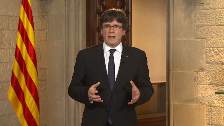 Catalan&#39;s leader said his government will carry out the &#39;will of the people&#39;