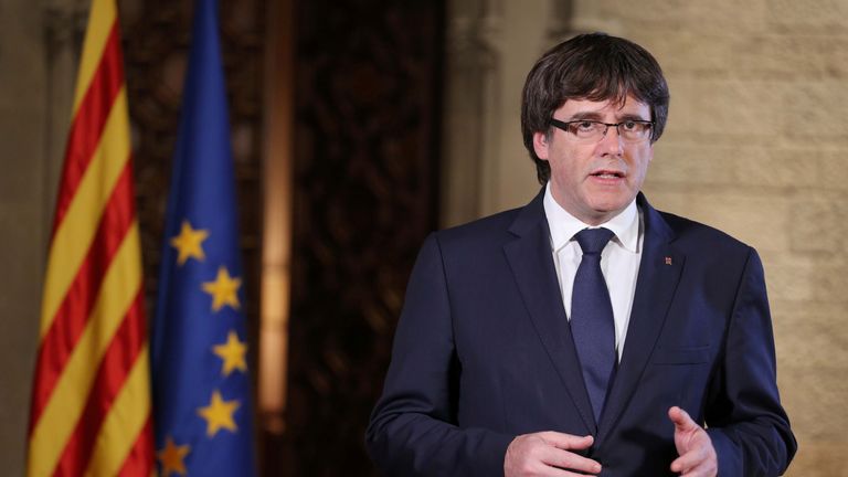 Carles Puigdemont attacked Mr Rajoy&#39;s move