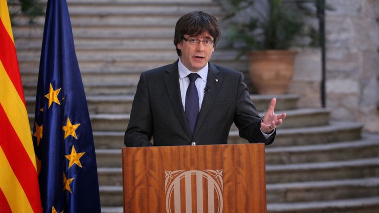 Sacked Catalan President Carles Puigdemont 