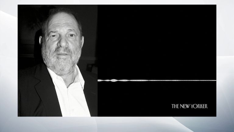 The New Yorker has released a copy of an audio recording  which was reportedly made at the entrance to Harvey Weinstein&#39;s hotel room
