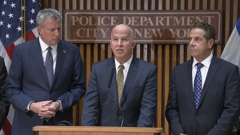 NYPD commissioner briefs the media in New York following a terror attack