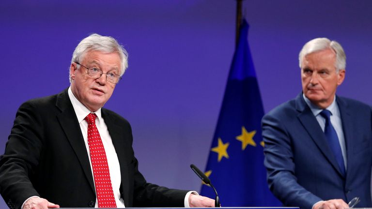 David Davis and Michel Barnier 