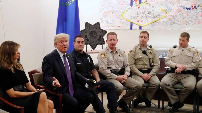 The President and First Lady meet first responders in Las Vegas