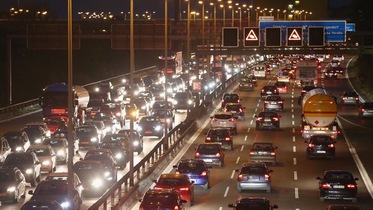 Foreigners will be charged for using autobahns like this one near Berlin, pictured in 2014
