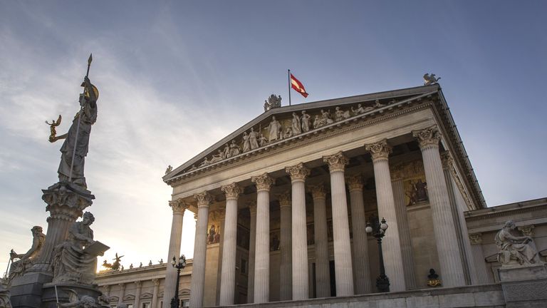 The Austrian parliament building, which was built in 1874