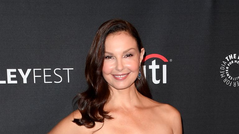 Actress Ashley Judd arrives on the red carpet for the EPIX &#39;Berlin Station&#39; preview at The Paley Center for Media in Beverly Hills, California, on September 16, 2017. / AFP PHOTO / Mark RALSTON (Photo credit should read MARK RALSTON/AFP/Getty Images)