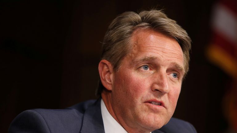 Republican Jeff Flake delivers a cutting address, picking apart the Trump presidency