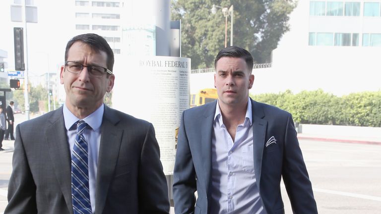 Mark Salling arrives for a court appearance in Los Angeles in June