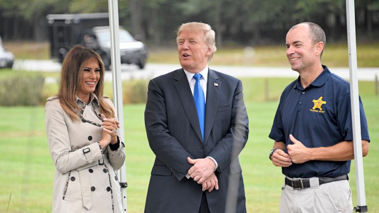 The President and First Lady during their trip to the Secret Service training facility 