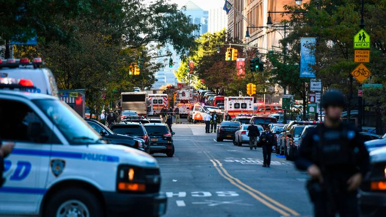 Police close up street in New York after reports of incident 