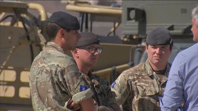 Soldiers from the Queen&#39;s Dragoon Guards who helped victims of the Las Vegas shooting