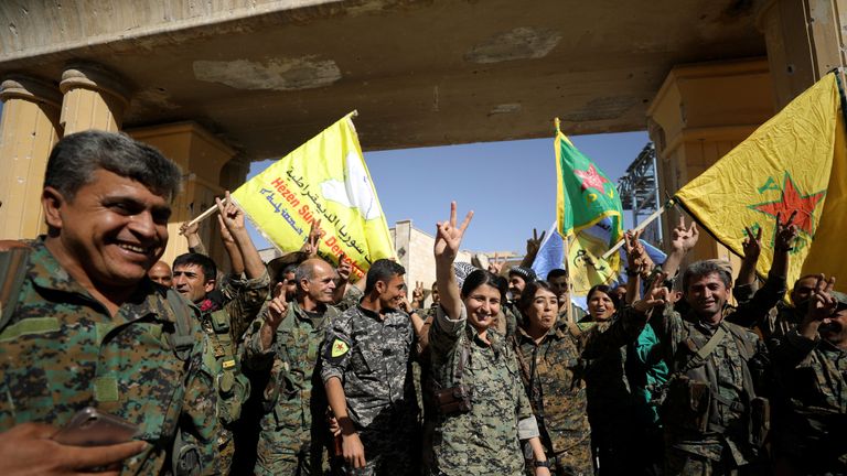 Fighters of Syrian Democratic Forces in Raqqa