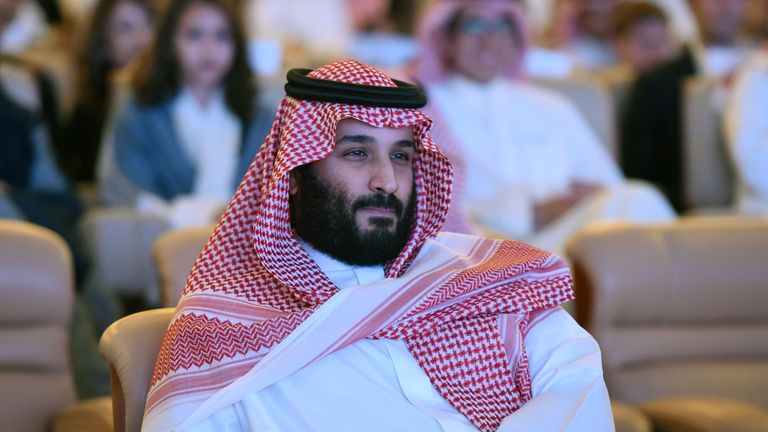 Saudi Crown Prince Mohammed bin Salman attends the Future Investment Initiative conference
