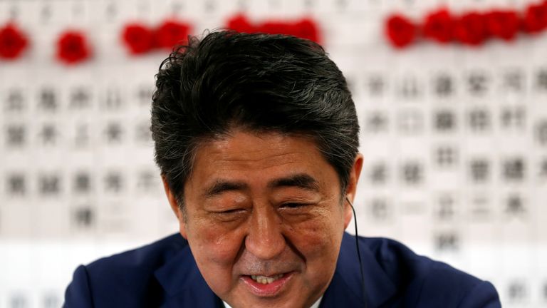 Mr Abe has taken a tough stance on North Korea