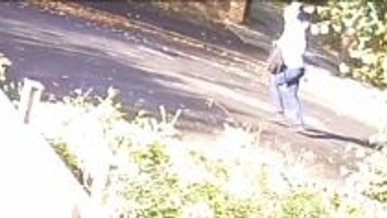 The suspected serial attacker close to the scene of an assault in Liskeard Gardens on 5 October