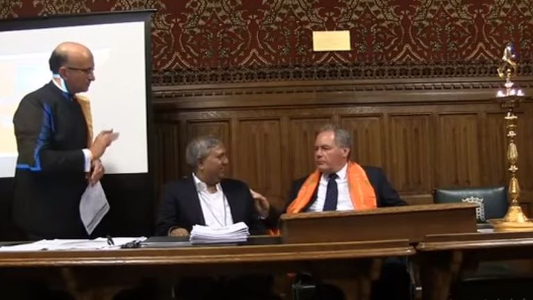 Tapan Ghosh at the parliamentary event with Tory MP Bob Blackman