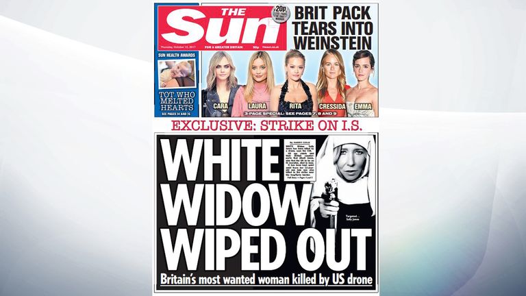 The Sun says Britain&#39;s most wanted woman, Sally Jones, has been killed in a drone strike
