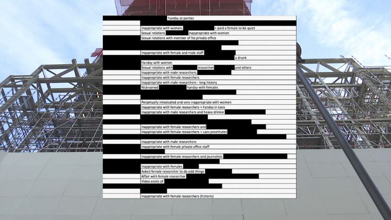 The redacted spreadsheet of the alleged sexual activities of Tory MPs