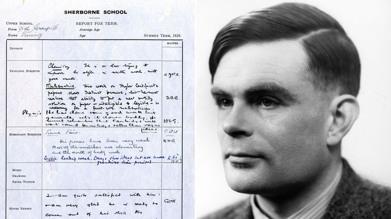 Teachers criticised genius codebreaker Alan Turing's 'vague ideas' in  school report | UK News | Sky News