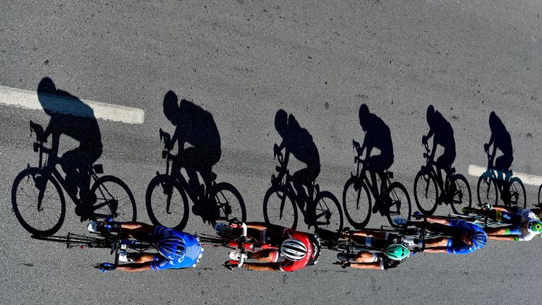 Cyclists compete during Stage 1 of the 53rd Presidential Cycling Tour of Turkey 2017, Alanya to Kemer