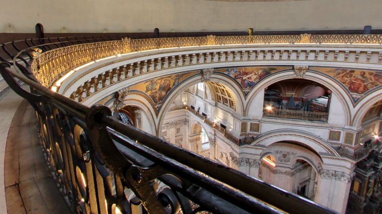 The Whispering Gallery runs around the interior of the cathedral&#39;s dome. Pic: St Paul&#39;s Cathedral

