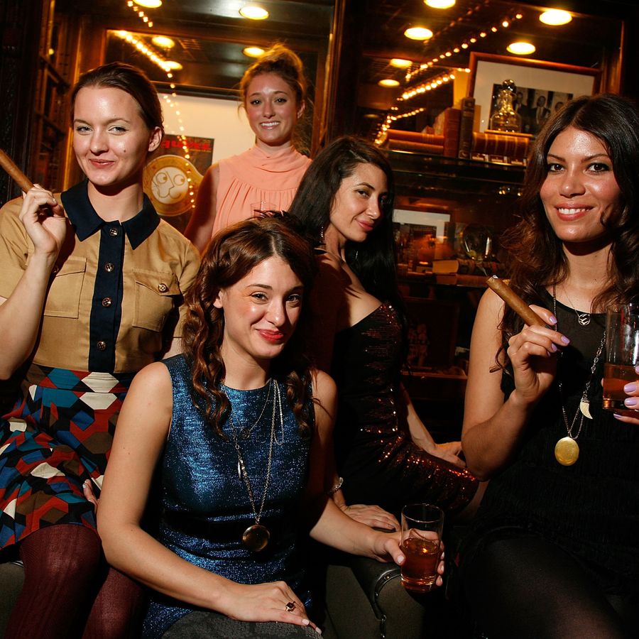 NEW YORK, NY - APRIL 14: (L-R) Tanya Fischer, Ashley Stanton, Megan Miller, Lynne Marie Volk and Dawn Dunning attend the Creative Coalition & friends celebration of the Broadway show &#39;Born Yesterday&#39; at the Nat Sherman Flagship Store on April 14, 2011 in New York City. (Photo by Andy Kropa/Getty Images)