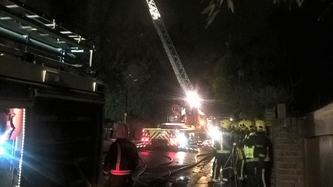 Eight fire engines were called to the blaze in Hampstead. Pic: London Fire Brigade