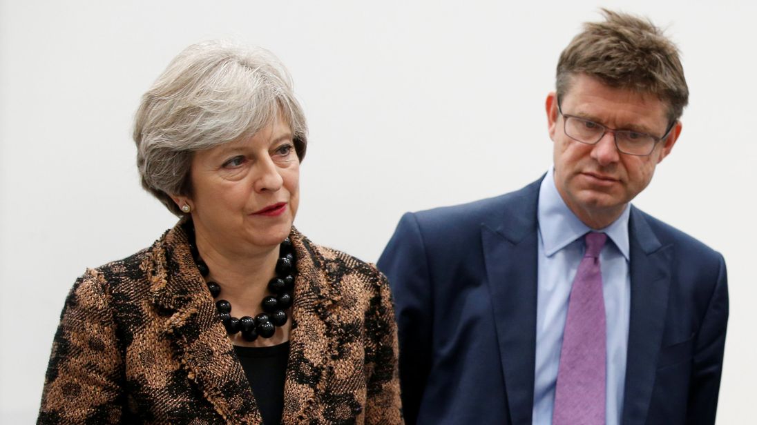 Theresa May and Greg Clark visit an engineering training centre in Birmingham