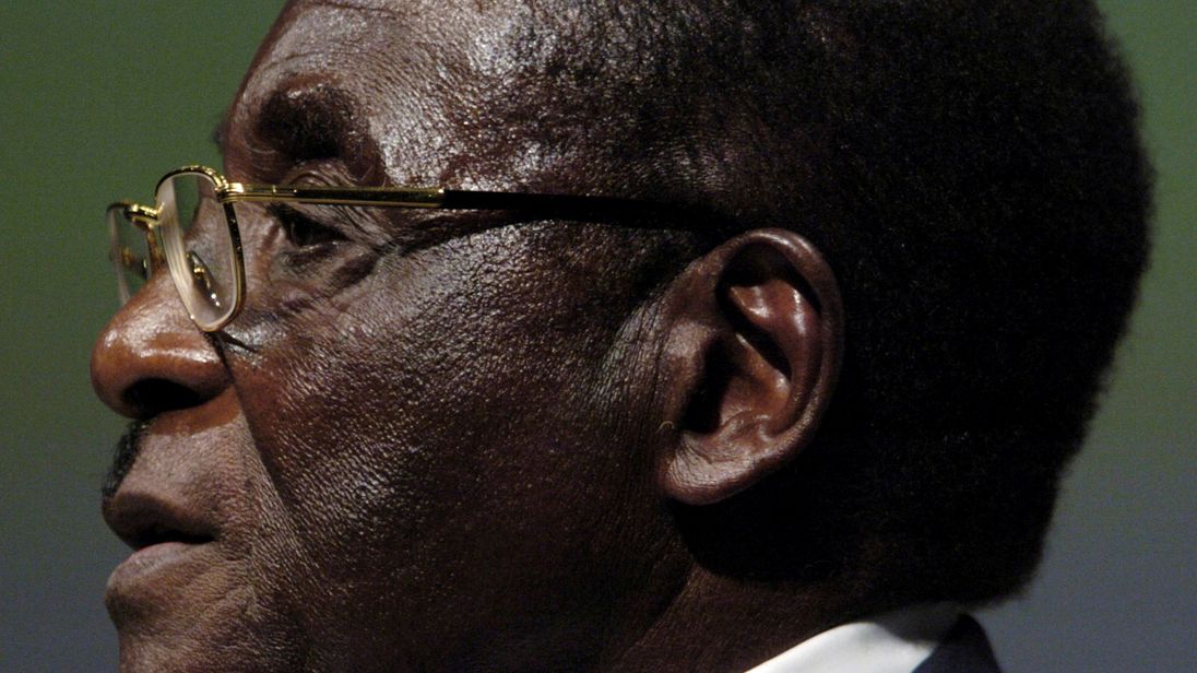 FILE PHOTO - File photo of Zimbabwean President Mugabe addressing the inaugural session of the World...